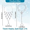 4Pcs 2 Styles Alloy Clear Rhinestone Anklets for Women AJEW-BBC0002-39-2