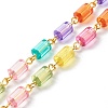 Handmade Transparent Frosted Acrylic Beaded Chains AJEW-J034-06-1
