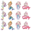 8Pcs 4 Styles Ocean Theme Transparent Resin Pendants CRES-FS0001-17-1