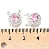 Brass Micro Pave Cubic Zirconia Beads KK-G531-01S-05-3