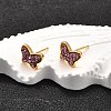 12 Pairs 304 Stainless Steel Rhinestone Stud Earrings EJEW-B135-01G-02-1