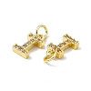 Real 18K Gold Plated Brass Micro Pave Clear Cubic Zirconia Charms KK-E068-VB452-I-3