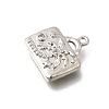 Brass Micro Pave Clear Cubic Zirconia Pendants KK-C096-16A-P-2
