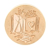 Golden Tone Round Wax Seal Brass Stamp Heads LS-AJEW-S087-01G-07-2