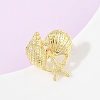 Ocean Theme Brass Cuff Rings RJEW-C135-01G-03-1