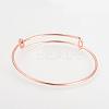 Adjustable Brass Expandable Bangle Making BJEW-R032-RG-2