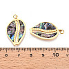 304 Stainless Steel Pave Natural Paua Shell Pendants STAS-N115-21B-G-3
