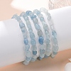 Natural Aquamarine Bead Stretch Bracelets BJEW-K213-54-4