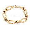 304 Stainless Steel Rolo Link Chain Bracelets for Women BJEW-F488-41G-4