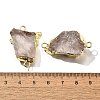Raw Rough Natural Dyed Quartz Crystal Links Connector Charms G-K189-04LG-06-3