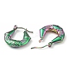 Ion Plating(IP) Rainbow Color 304 Stainless Steel Twist Teardrop with Cross Hoop Earrings for Women EJEW-G293-09M-2