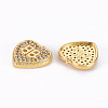 Brass Micro Pave Clear Cubic Zirconia Charms ZIRC-S068-034-NF-2
