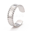 Non-Tarnish 304 Stainless Steel Flat Open Cuff Ring for Women RJEW-C025-10P-1