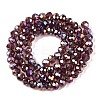 Electroplate Glass Beads Strands X-EGLA-A044-T6mm-B13-3