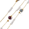 Handmade 304 Stainless Steel & Natural Mixed Stone Beaded Chains CHS-L031-06G-01-1
