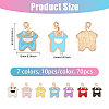 70Pcs 7 Colors Zinc Alloy Enamel Pendants FIND-CA0010-37-2