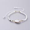 Adjustable Natural Howlite Braided Bead Bracelets BJEW-JB04559-05-1