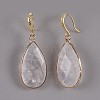 Teardrop Natural Quartz Crystal Dangle Earrings EJEW-JE02998-02-1