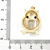 Brass Micro Pave Clear Cubic Zirconia Pendants KK-B141-35G-3