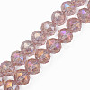 Electroplate Transparent Glass Beads Strands EGLA-N002-34B-C02-1