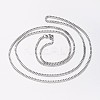 Non-Tarnish 201 Stainless Steel Box Chain Necklaces LS-NJEW-I205-20P-2MM-1