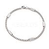 Tarnish Resistant 304 Stainless Steel Box Chain Bracelets for Women LS-BJEW-R318-03A-P-1