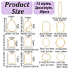 26Pcs 13 Styles Brass & Alloy Open Back Bezel Pendants and Links FIND-OC0003-52-2