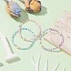 3Pcs 3 Color Natural Pearl & Seed Beaded Stretch Bracelets Set BJEW-JB09437-2