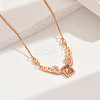 Elegant Vintage Brass Pave Cubic Zirconia Women's Rectangle Pendant Necklaces DI2317-1-1