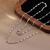 925 Sterling Silver 8 Link Chain Necklaces for Women NJEW-A048-02A-P-1