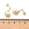 Round Brass Micro Pave Clear Cubic Zirconia Dangle Stud Earrings EJEW-C154-08G-5