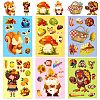 6Pcs Thanksgiving Day Cartoon Paper Self-Adhesive Picture Stickers STIC-C010-30-1
