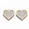 Brass Micro Pave Clear Cubic Zirconia Pendants X-KK-S356-166G-NF-1