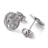 Non-Tarnish 201 Stainless Steel Flat Round Stud Earring Findings STAS-K259-19B-P-2