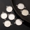 Tibetan Style Alloy Flat Round Cabochon Connector Settings TIBE-M022-09AS-5