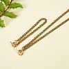 Brass Curb Chain Bracelets & Necklaces Sets NJEW-SZ0001-03G-A-4