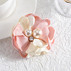 Cloth 3D Flower Brooch Pin JEWB-WH0022-92B-3