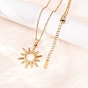 304 Stainless Steel Sun Pendant Cable Chain Necklaces for Men Women NJEW-K308-04A-G-3