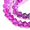 Gradient Color Baking Paint Glass Bead Strands DGLA-A039-T6mm-A09-3