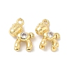 Brass Micro Pave Cubic Zirconia Charms KK-B166-15G-1