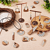 26Pcs 13 Styles Printed Opaque Resin & Walnut Wood Pendants RESI-TA0001-89-7