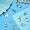 100Pcs 10 Styles Bicycle & Square & Balloon & Robot Tibetan Style Zinc Alloy Charms TIBEP-CJ0002-88-5