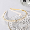 Wire Wrapped Natural White Jade Chip Hair Bands PW-WG27230-14-1