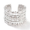Non-Tarnish 304 Stainless Steel Flower Open Cuff Rings RJEW-K273-13P-2