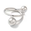Rack Plating Brass Round Ball Cuff Rings RJEW-D015-02P-2