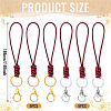 10Pcs 2 Colors Eco-Friendly Korean Waxed Polyester Cord Keychains KEYC-TA00034-3