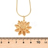 304 Stainless Steel Flower Pendant Round Snake Chain Necklaces for Women NJEW-G188-02G-5