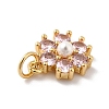 Rack Plating Brass Micro Pave Cubic Zirconia Charms KK-A160-22G-G-3