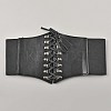 PU Leather Wide Elastic Corset Belt with Alloy Buckle AJEW-WH0518-50-1