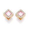 Rack Plating Alloy Rhinestone European Beads FIND-N011-01KCG-1